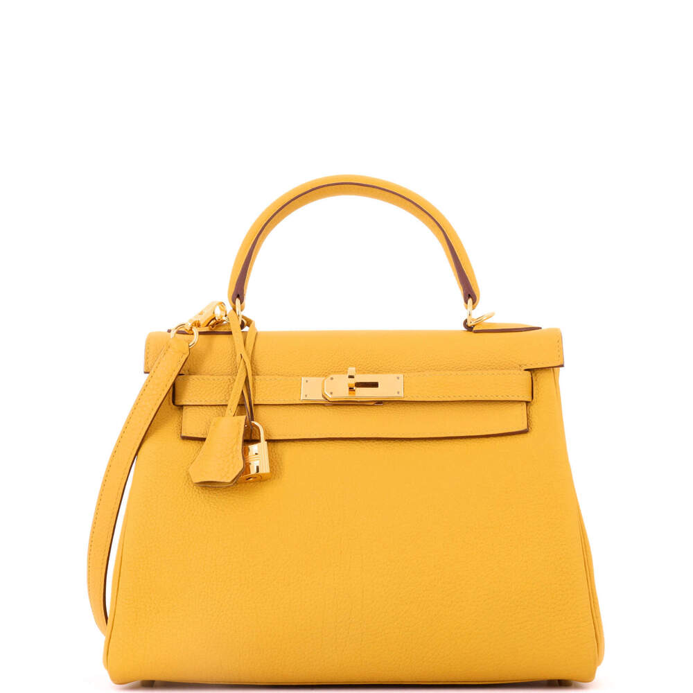 Hermes Kelly 28 Yellow Togo with Gold Hardware
